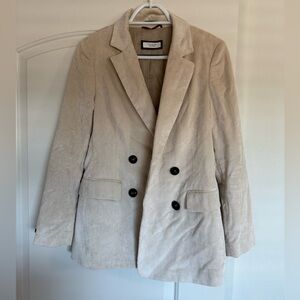 Peserico Light Tan Double-Breasted Blazer